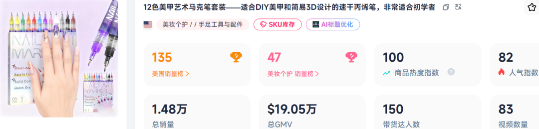 15天收入140万,DIY美甲笔在美区悄悄爆单