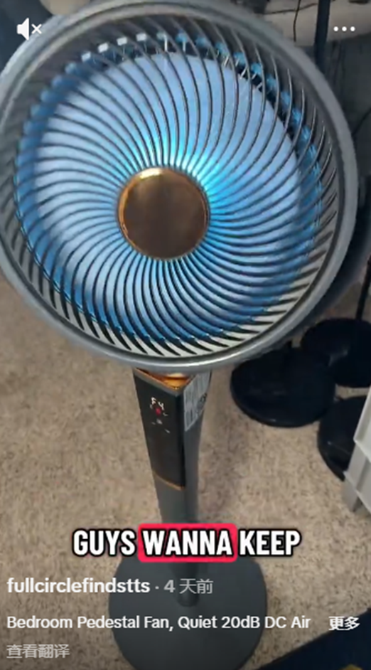 TikTok美区热销的风扇产品