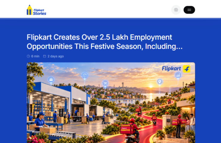 Flipkart扩充节日季物流团队,计划新增25万个就业岗位